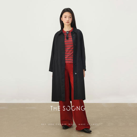 THESOONG早春新品纯棉洗水缎面线条感显瘦拉链中腰牛仔裤6859 商品图5