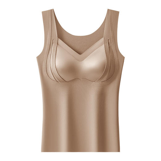 【马年限定❗️轻奢缎面保暖内衣】免穿内衣，羊毛蚕丝内里，自带文胸垫，好运相伴！V领性感塑形女免穿文胸无痕马甲 商品图4