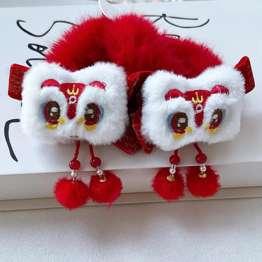 HY对装发夹丝绒醒狮红球对夹-纪念日百货门店同款167795634 商品图2