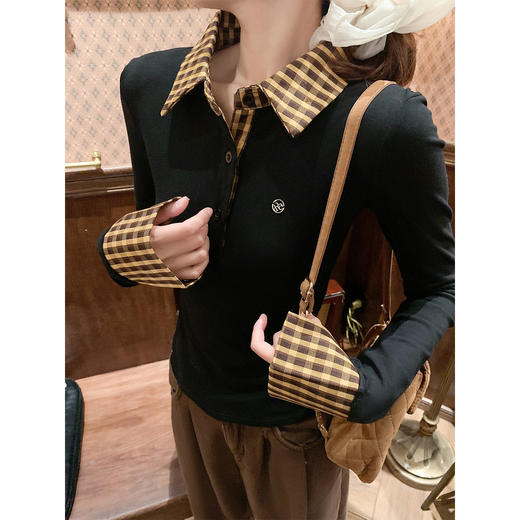 <曾小咸推荐>现货秒杀 ！微信超特价！格子假两件polo领长袖 日常139.99 立减60 秒杀79.99！！ 商品图2