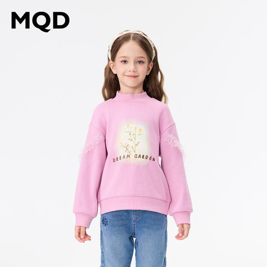 【秒3】【MQD】女童冬季甜美晕染字母印花半高领卫衣 商品图1