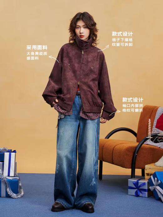 马得工地/MDGDWT111117/可拆卸格纹皮衣 商品图1