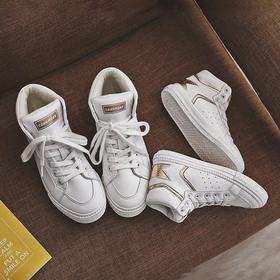 Conamore匡默璀璨星辰高帮情侣保暖御寒柔毛细腻时尚小白鞋男女款