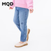 【秒3】【MQD】女童冬季潮酷花朵装饰休闲牛仔长裤 商品缩略图2
