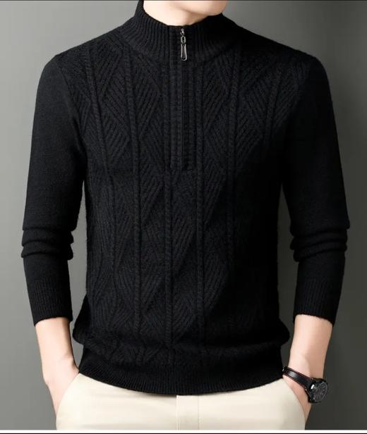 清库仅399！【百分百山羊绒提花毛衣】男士超厚提花半高领保暖毛衣 商品图7