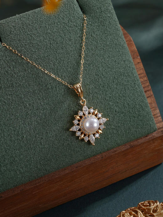 子佩集【雪绒花语】银S925珍珠惜王妃套链【MLTL006】5mm珠镀金四芒星2601 商品图3