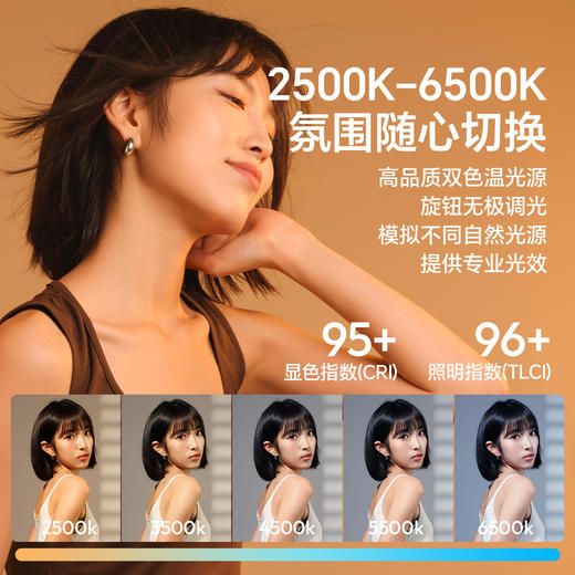 Ulanzi优篮子C60 RGB全彩掌上60WCOB补光灯内置电池便携式直播摄影补光灯大功率室内人像拍照视频聚光影视灯 商品图6