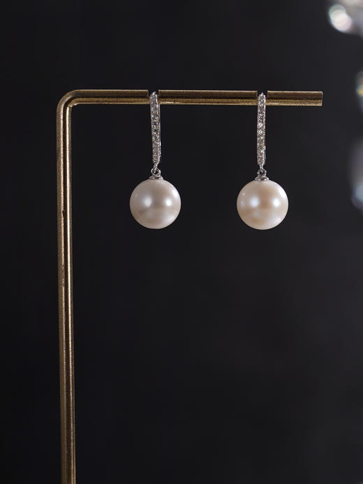 子佩集【朦胧静月】银S925珍珠惜王妃耳钉【MLEH019】10mm珠圆圈扣环2601 商品图2