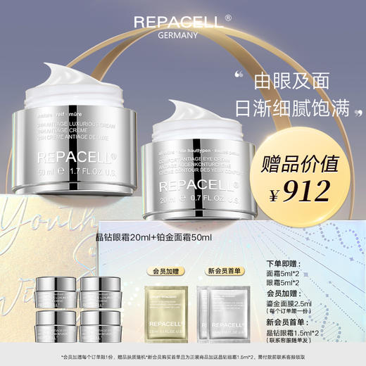 REPACELL瑞铂希德国【晶钻眼霜20ml+铂金面霜50ml】 商品图0