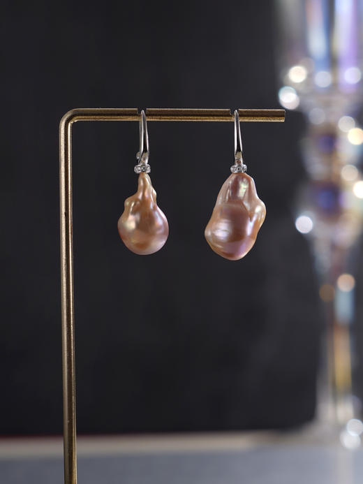 子佩集【潮汐旋律】银S925珍珠惜王妃耳环【W7532】12*20mm珠双色巴洛克彩2601 商品图8