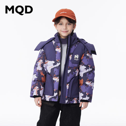 【秒1】【MQD】男童潮酷迷彩花版保暖舒适连帽羽绒服 商品图3