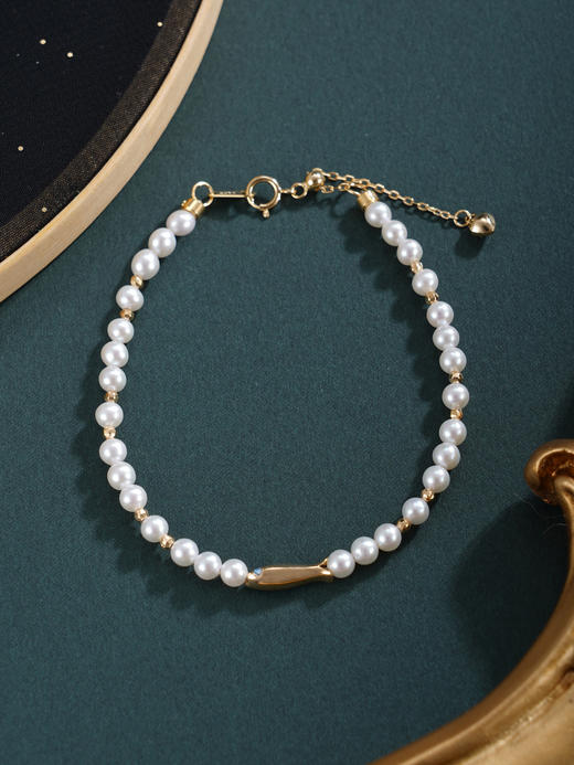 子佩集【与你有缘】银S925珍珠惜王妃手链【MLSL005】3mm珠镀金鱼2601 商品图4