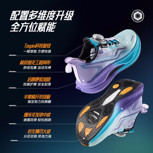 泰兰尼斯破风系列春季新款防滑减震男童女童轻便跑步鞋综训鞋T01D6A8750 商品图4