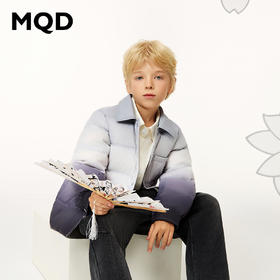 【秒1】【MQD】男童冬季三防休闲渐变印花翻领羽绒服