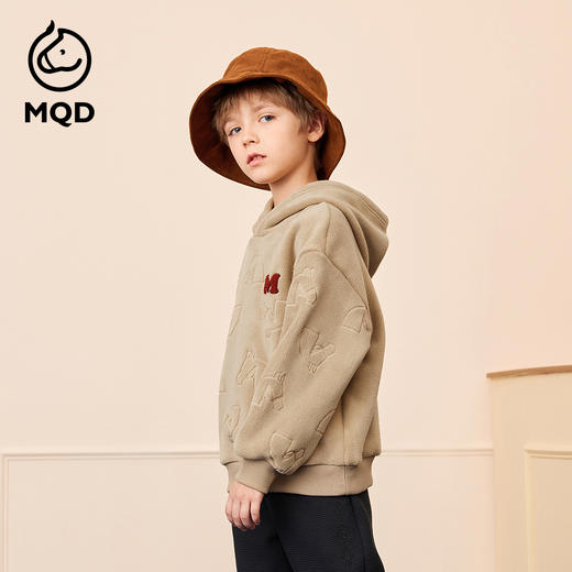 【秒3】【MQD】男童冬季精致毛巾绣双面加绒连帽卫衣 商品图1