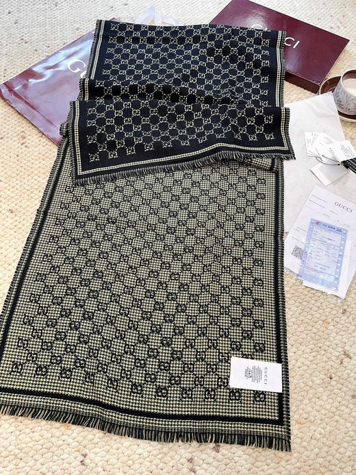 秋冬特惠💰240 古驰围巾【小G双面-Gu秋冬新款，GG时髦复古双面羊毛围巾！！】 商品图6