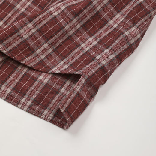 ROMI STUDIO“松弛复古”全棉水洗做旧格纹翻领工装衬衫 RWDSSU1674 商品图4