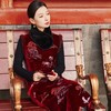 西子/松鹤延年丝绒重工钉珠刺绣松鹤梅山无袖旗袍/QPHY0110 商品缩略图1