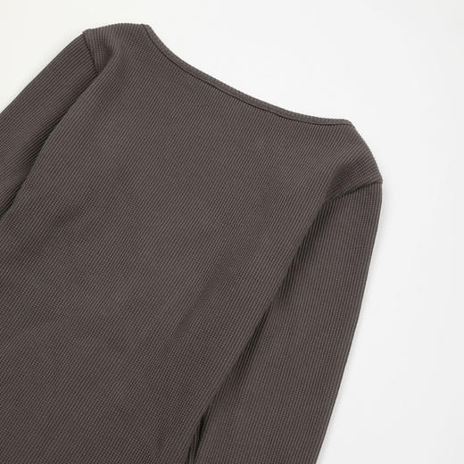 ROMI STUDIO复古针织华夫格高弹深v亨利衫打底上衣RWDSSY1563 商品图4