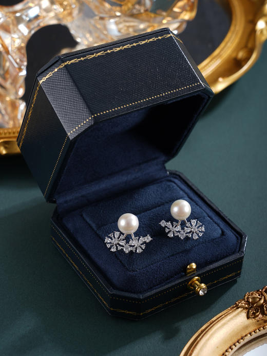 子佩集【白雪翩翩】银S925珍珠惜王妃耳钉【MLEH015】9mm珠雪花2601 商品图2