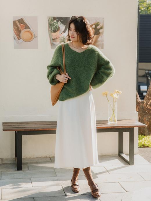 松紧腰小A立体廓形分割半裙FCG1SKT060 商品图6