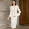IWY/小香风金丝边米白色西装套裙女轻熟优雅风两件套气质职业装25CS888 商品缩略图2