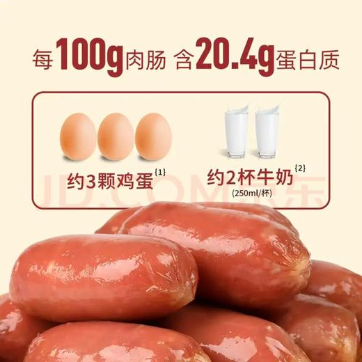 【金皇会员79金币专享】科尔沁即食肉肠400g原味 高蛋白 独立包装 早餐牛肉休闲零食 商品图5