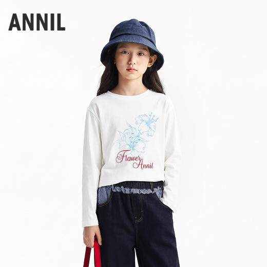 女童圆领长袖针织衫夏季新款安奈儿童装EG621724 商品图1