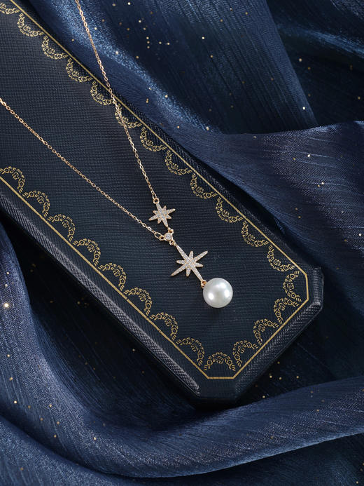 子佩集【星芒守护】银S925珍珠惜王妃套链【YB5320】8.8mm珠双色星芒2601 商品图8