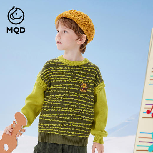 【秒2】【MQD】男童秋冬季清新撞色提花毛衣针织衫 商品图2