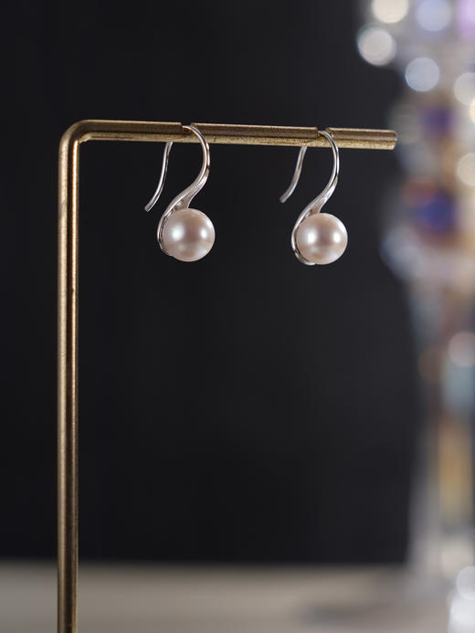 子佩集【极简之光】银S925珍珠惜王妃耳环【E1596C】7mm珠双色单珠2601 商品图9