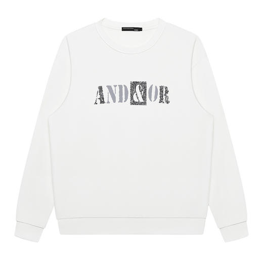 GXG男装【100%棉】春季简约字母印花男士圆领百搭长袖卫衣K&C 商品图4