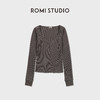 ROMI STUDIO复古针织华夫格高弹深v亨利衫打底上衣RWDSSY1563 商品缩略图1