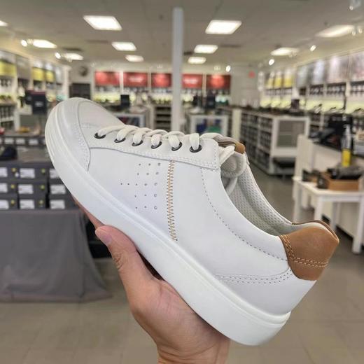 到手价999元 Ecco爱步限时特价款，男士白色牛皮休闲鞋柔酷SOFT 美国代购，无中文标签，介意慎拍 商品图1