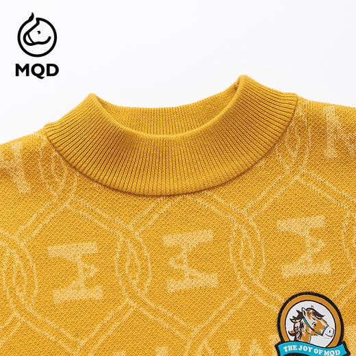 【秒2】【MQD】男童时尚满版印花休闲半高领针织衫 商品图4