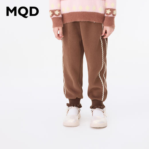 【秒3】【MQD】女童冬季波浪织带运动休闲针织长裤 商品图2