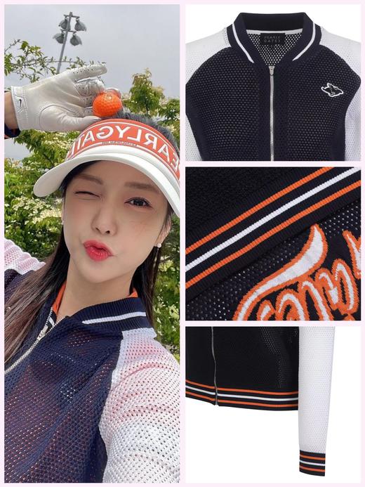 PG春夏新款女士针织网眼拉链开衫外套来了！🌟渠道系列高版本现货‼️明星同款，🇰🇷客户订单，针织网眼透气小外套～好有夏日气息的配色🫶可可爱爱的刺绣徽章，进口原版拉链，不遗漏每一个细节! 商品图3