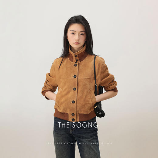 THESOONG埃塞俄比亚进口混种羊反绒复古立体塑型绒感皮衣外套8572 商品图7