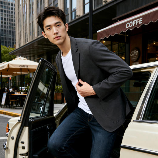 【无里单西】柒牌男装平驳领2026秋冬气质挺括利落抗皱西服外套男131C70010 商品图2