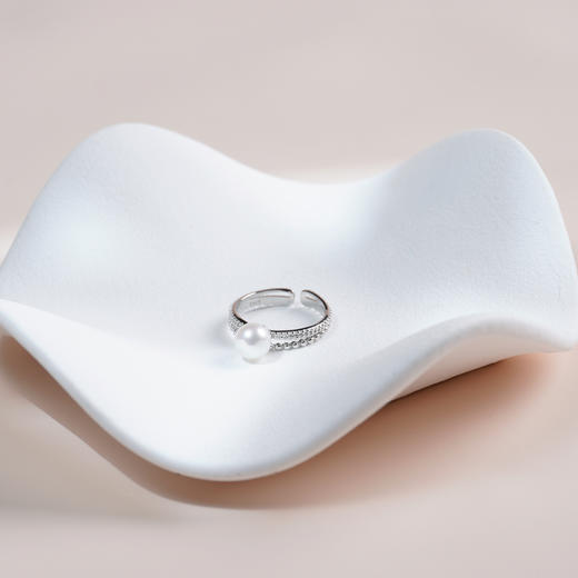 心语系列S925银 Akoya珍珠戒指 6.5-7mm 商品图3