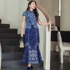 【林栖设计小店】（现货）蓝印花马面裙丝棉2026早春新款鱼尾半身裙女1961073 商品缩略图0