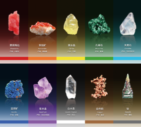 彩色矿物标本套盒经典版（24种）