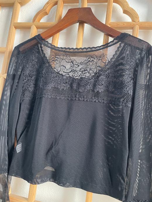 「断码清仓」半截网纱打底衫 L码  ZFYY306 商品图2