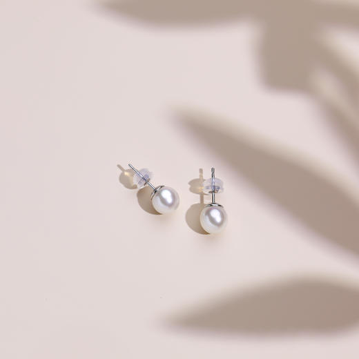 樱舞系列S925银 Akoya珍珠耳饰 6.5-7mm 商品图3