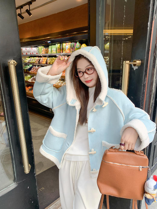 <曾小咸推荐>现货秒杀 ！微信超特价！韩系皮毛一体连帽外套 日常289.99 立减160 秒杀129.99！！ 商品图12