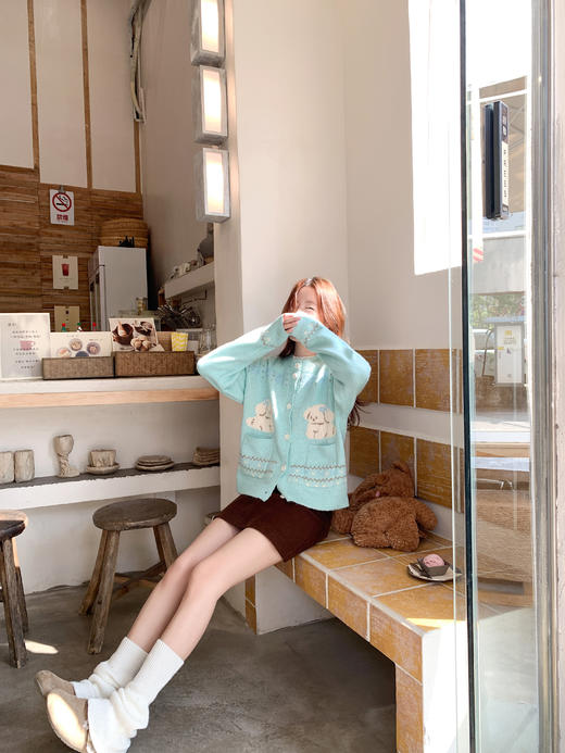 <曾小咸推荐>现货秒杀 ！微信超特价！提花小狗针织开衫 日常199.99 立减110 秒杀89.99！！ 商品图10