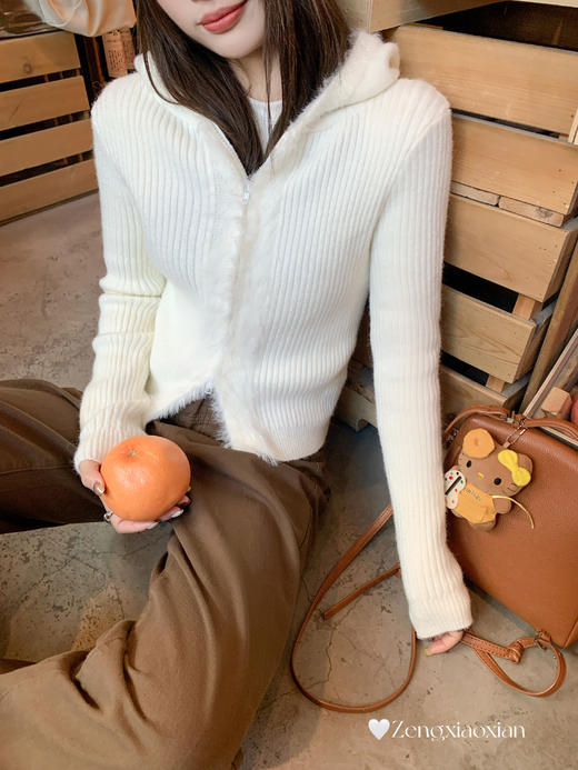 <曾小咸推荐>现货秒杀 ！微信超特价！韩系毛边连帽针织衫 日常199.99 立减110 秒杀89.99！！ 商品图12