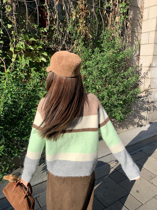 <曾小咸推荐>现货秒杀 ！微信超特价！ 撞色条纹蝴蝶结毛衣 日常219.99 立减130 秒杀89.99！！ 商品图9