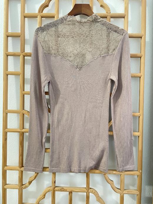 「断码清仓」精品发热纱半高领蕾丝打底衫 L码  ZFYY313 商品图0