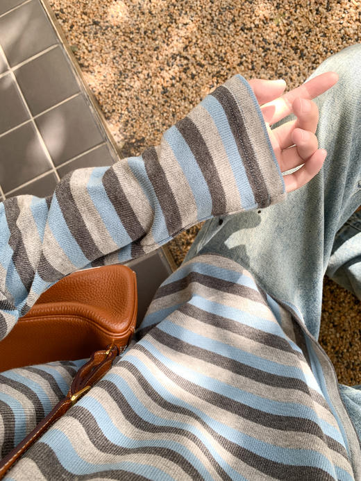 <曾小咸推荐>现货秒杀 ！微信超特价！条纹撞色小狗长袖T恤 日常129.99 立减60 秒杀69.99！！ 商品图6